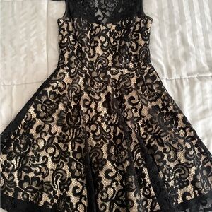 Cache Black and Cream Lace Dress